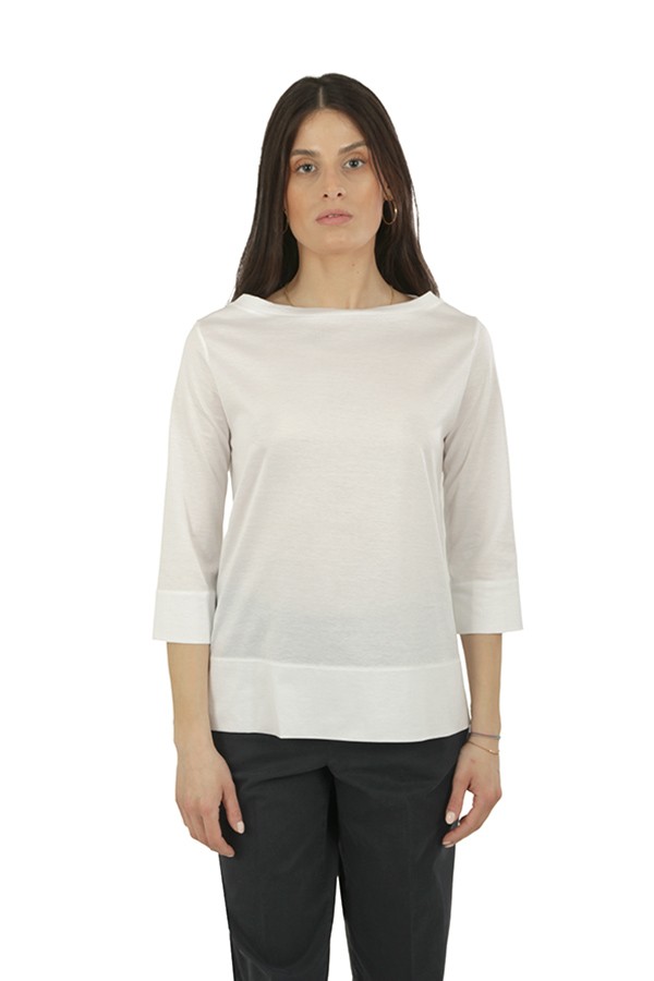 T-Shirt Circolo in Jersey Bianco Ottico